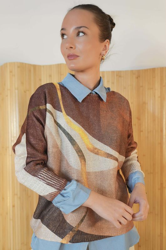 Raven Relaxed Knit Top Riley Copper /13=